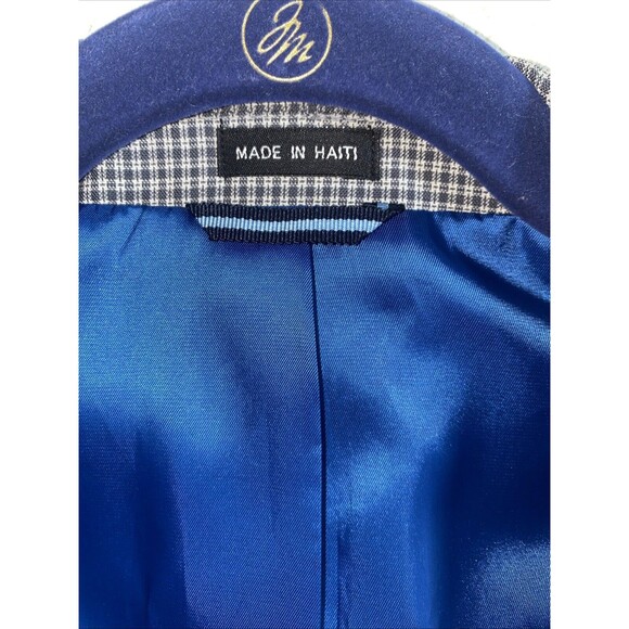 Tommy Hilfiger men sport Blazer jacket 100% worsted wool gingham gray 50R Plaid - Picture 12 of 16